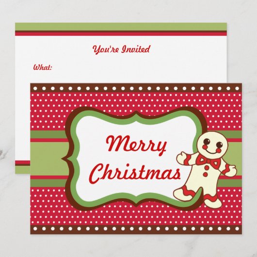 Uitnodigingen voor kerstkoekjes (Voorkant / Achterkant)