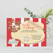 Uitnodigingen voor kerstkoekjesruil (Staand voorkant)
