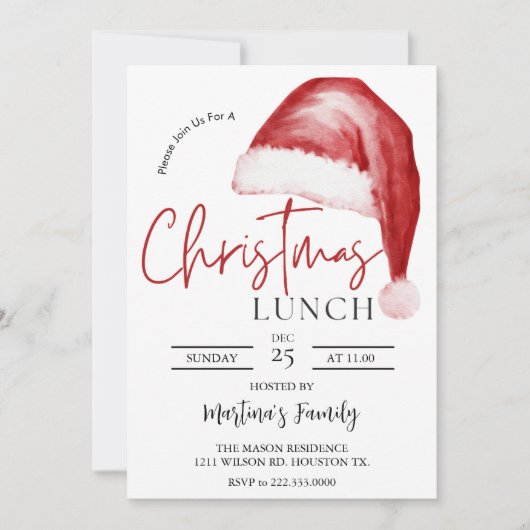 Uitnodigingen voor kerstlunch (Voorkant)
