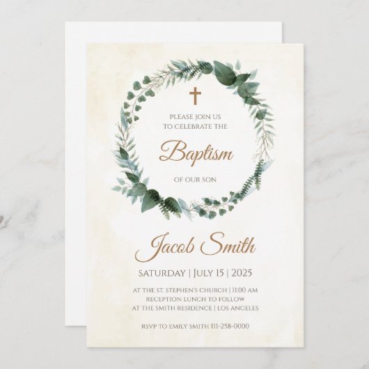 Uitnodigingen voor kerstmis en baptisme (Voorkant / Achterkant)