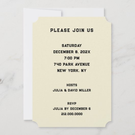 Uitnodigingen voor Kerstmis met Pickleball (Achterkant)