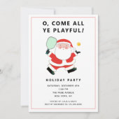 Uitnodigingen voor Kerstmis met Pickleball (Voorkant)