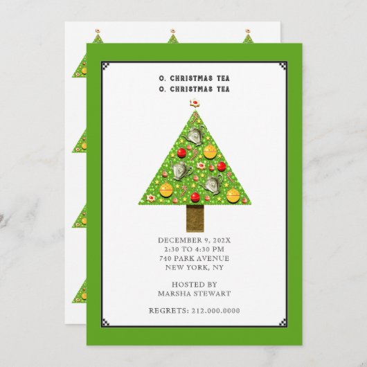 Uitnodigingen voor kerstthee (Voorkant / Achterkant)