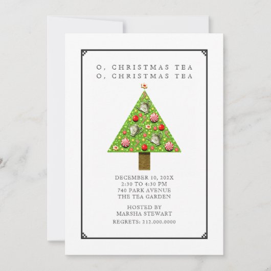 Uitnodigingen voor kerstthee (Voorkant)