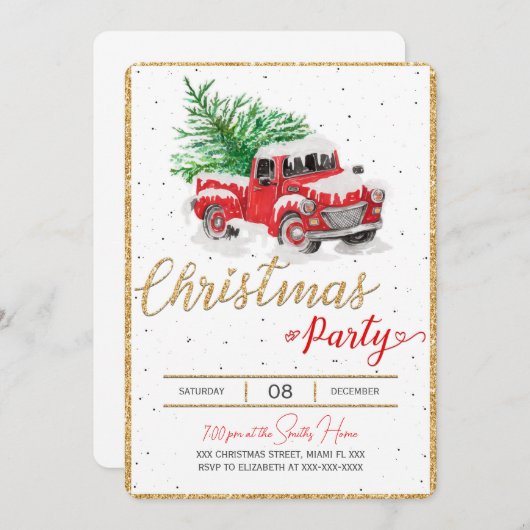 Uitnodigingen voor kerstvakantie (Voorkant / Achterkant)