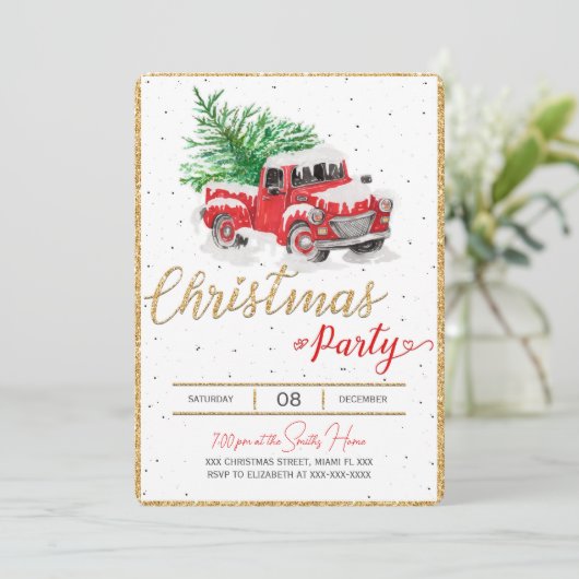 Uitnodigingen voor kerstvakantie (Staand voorkant)