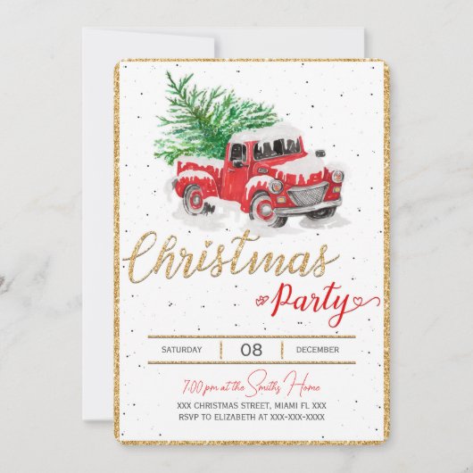 Uitnodigingen voor kerstvakantie (Voorkant)