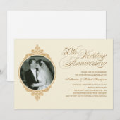 Uitnodigingen voor klassieke 50e verjaardagsfoto (Voorkant / Achterkant)