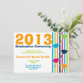 Uitnodigingen voor kleurrijke Afstuderen (Staand voorkant)