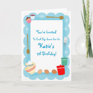 Uitnodigingen voor kookfeesten in kind