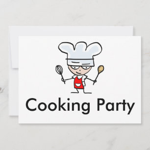 Uitnodigingen voor kookfeestje