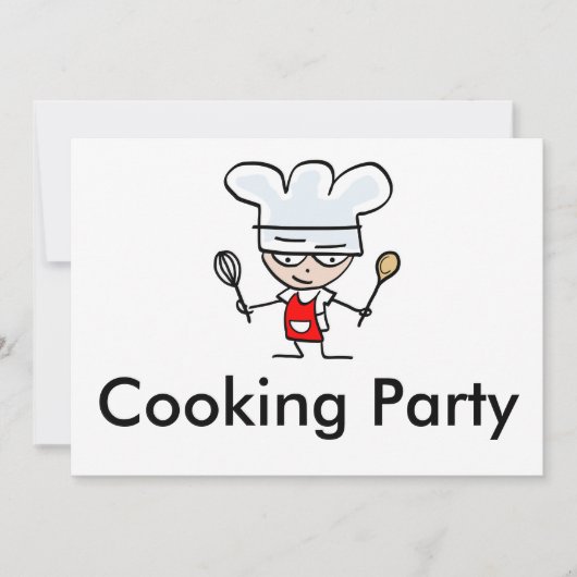 Uitnodigingen voor kookfeestje (Voorkant)