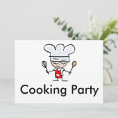 Uitnodigingen voor kookfeestje (Staand voorkant)