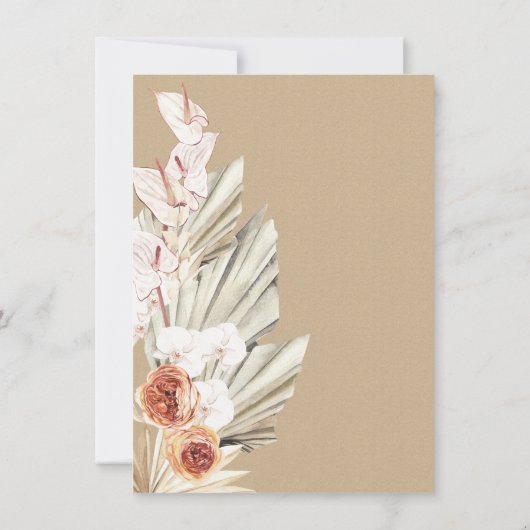 Uitnodigingen voor Kraft en Cactus Wedding (Achterkant)