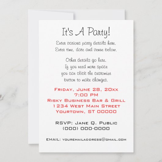 Uitnodigingen voor kunstdecoopstijl (Achterkant)