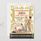 Uitnodigingen voor kunstmeisje Deco Flapper (Voorkant)