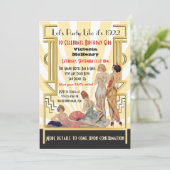 Uitnodigingen voor kunstmeisje Deco Flapper (Staand voorkant)