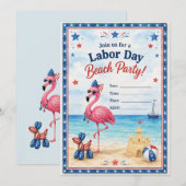 Uitnodigingen voor Labor Day-feestje (Voorkant / Achterkant)