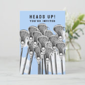 Uitnodigingen voor Lacrosse Feest Team Evenement (Staand voorkant)