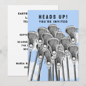 Uitnodigingen voor Lacrosse Feest Team Evenement (Voorkant / Achterkant)