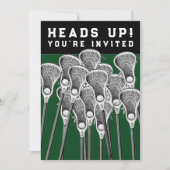 Uitnodigingen voor Lacrosse-feestje (Voorkant)