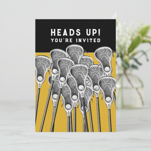 Uitnodigingen voor Lacrosse Feestje (Staand voorkant)