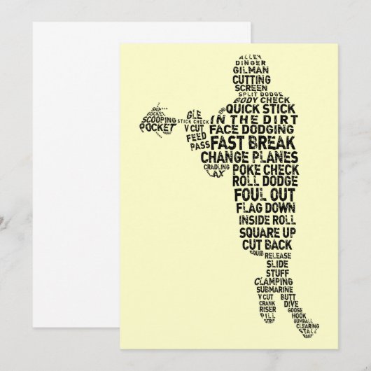 Uitnodigingen voor Lacrosse Player (Voorkant / Achterkant)