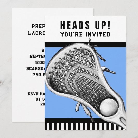 Uitnodigingen voor Lacrosse Sportevenementen (Voorkant / Achterkant)