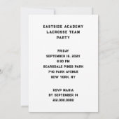 Uitnodigingen voor Lacrosse Team Evenementen (Achterkant)