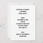 Uitnodigingen voor Lacrosse Team Evenementen (Achterkant)