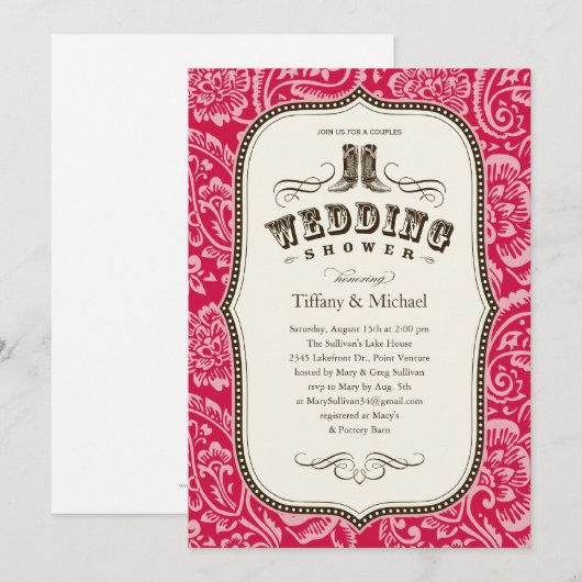 Uitnodigingen voor landbruiloft (Voorkant / Achterkant)