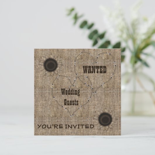 Uitnodigingen voor landbruiloft (Staand voorkant)