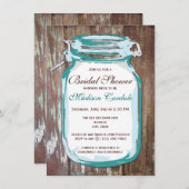 Uitnodigingen voor landelijke Mason Jar Rustic Bri (Voorkant / Achterkant)