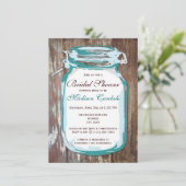 Uitnodigingen voor landelijke Mason Jar Rustic Bri (Staand voorkant)