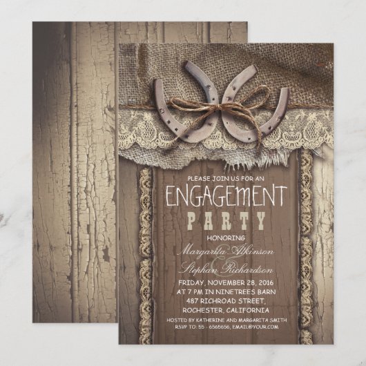  uitnodigingen voor landenengagementspartij (Voorkant / Achterkant)