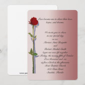 Uitnodigingen voor lange Rozen bruiloft (Voorkant / Achterkant)