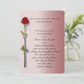 Uitnodigingen voor lange Rozen bruiloft (Staand voorkant)