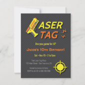 Uitnodigingen voor Laser Tag Kinderverjaardagsfees (Voorkant)
