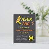 Uitnodigingen voor Laser Tag Kinderverjaardagsfees (Staand voorkant)
