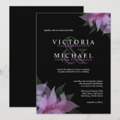 Uitnodigingen voor lavendel en Floral Wedding (Voorkant / Achterkant)