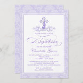 Uitnodigingen voor lavendeldoop (Voorkant / Achterkant)