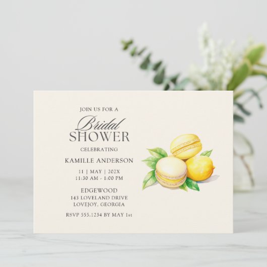 Uitnodigingen voor Lemon Bridal Shower (Staand voorkant)
