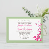 Uitnodigingen voor lente bruiloft | Roze Dogwood (Staand voorkant)