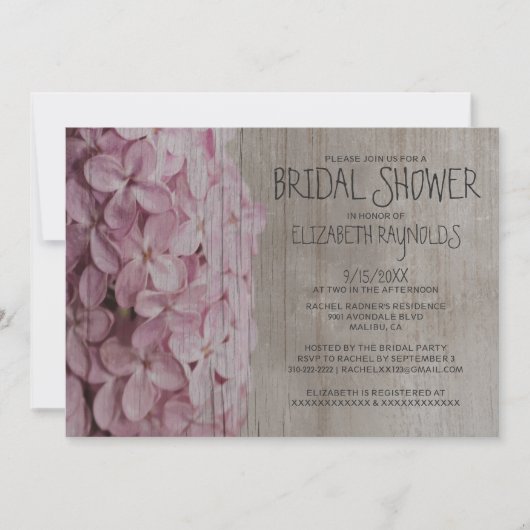 Uitnodigingen voor Lila Bridal-douches (Voorkant)