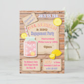 Uitnodigingen voor limonade & BBQ Engagement Party (Staand voorkant)