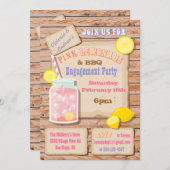 Uitnodigingen voor limonade & BBQ Engagement Party (Voorkant / Achterkant)