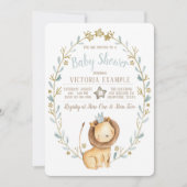 Uitnodigingen voor Lion Baby Shower (Voorkant)