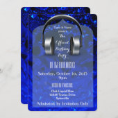 Uitnodigingen voor Liquid Blue DJ Party (Voorkant / Achterkant)