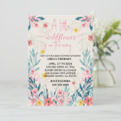 uitnodigingen voor little wildflower babyshower vo (Staand voorkant)