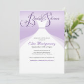 Uitnodigingen voor loffend gown Bridal Shower (Staand voorkant)